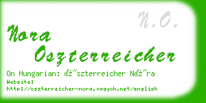 nora oszterreicher business card